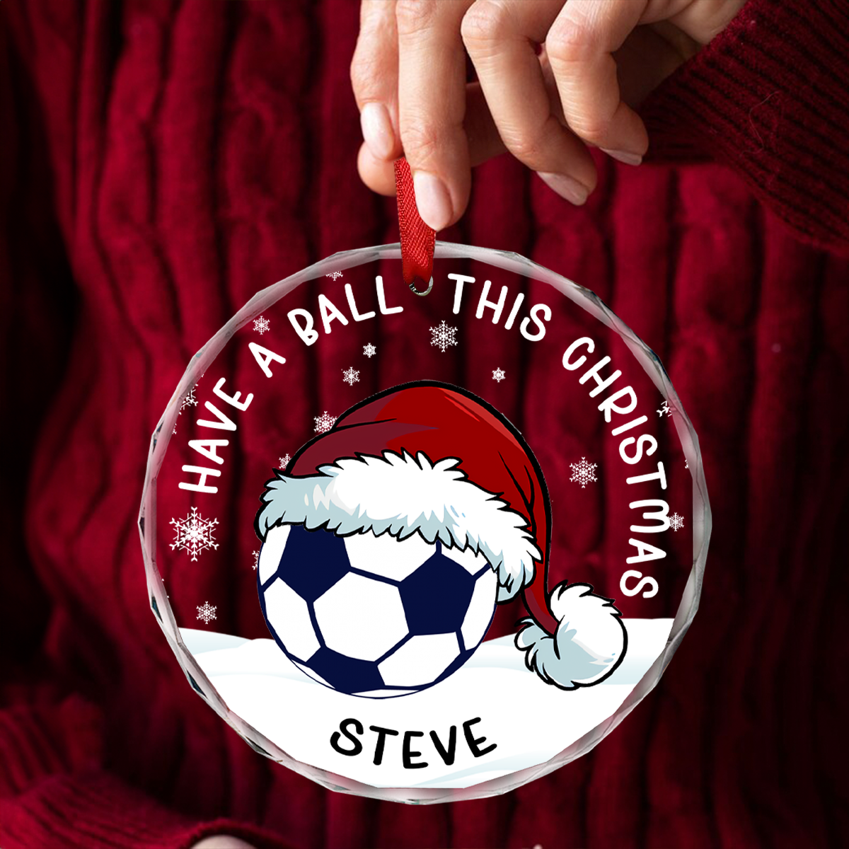 Have A Ball This Christmas Kids Sport Ball - Personalized Circle Acrylic Ornament