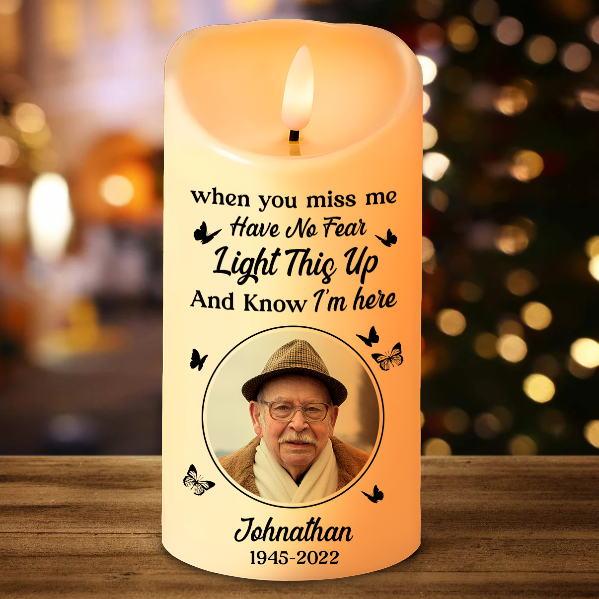 Custom Photo Memorial When You Miss Me - Personalized Flameless LED Candle