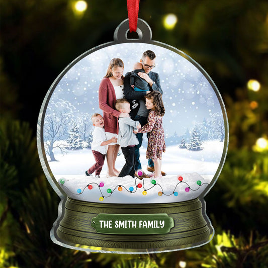 Custom Photo Magic Time - Family Personalized Custom Ornament - Acrylic Custom Shaped - Christmas Gift For Family Members