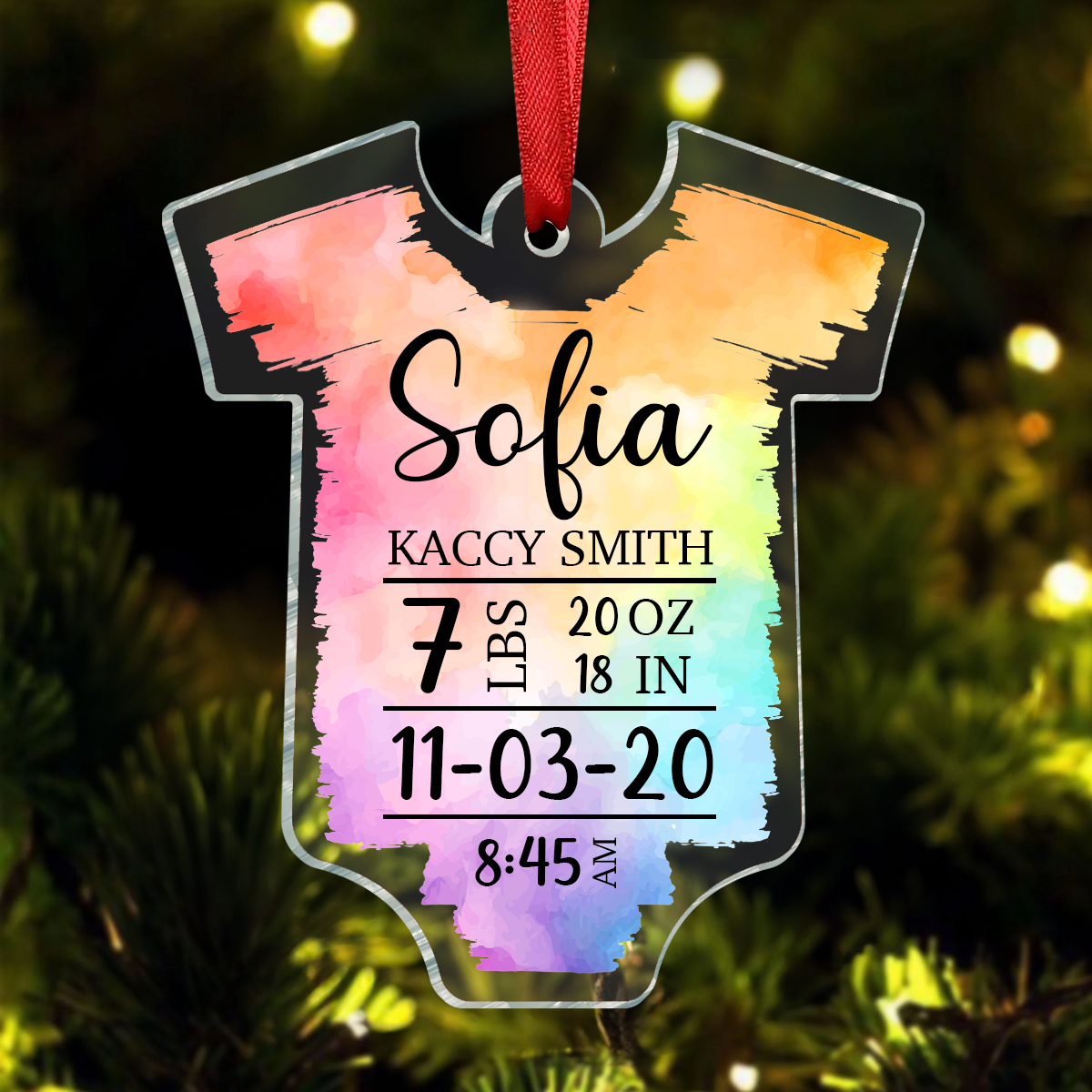 Custom Name And Infor New Baby Toddler First Christmas - Personalized Custom Shaped Acrylic Ornament