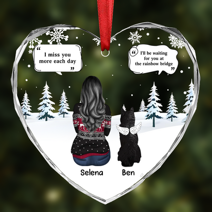 I Miss You Memorial Dog Cat - Personalized Acrylic Ornament