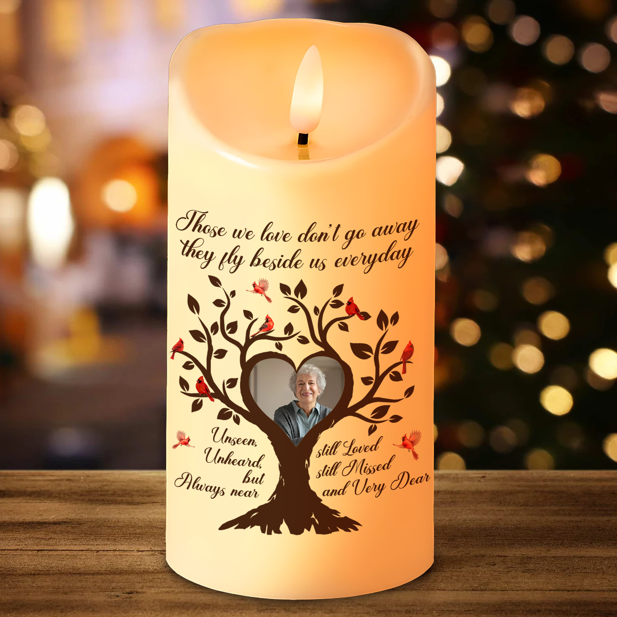 Custom Photo They Fly Beside Us Everyday - Personalized Flameless LED Candle