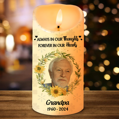 Custom Photo Forever In Our Hearts - Personalized Flameless LED Candle