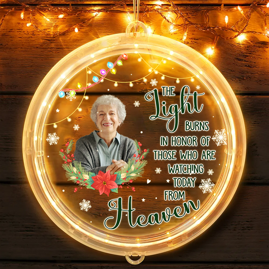 Custom Photo Memorial Light Of Those Who Are Watching Today From Heaven - Personalized LED Pendant Light