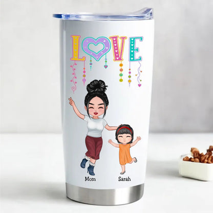 20oz Customized Family Love Stainless Steel Tumbler - Insulated Drinkware - Makezbright Gifts