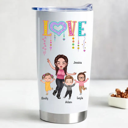 20oz Customized Family Love Stainless Steel Tumbler - Insulated Drinkware - Makezbright Gifts