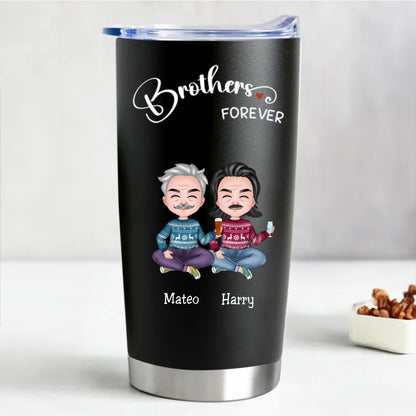 20oz Forever Brothers - Personalized Steel Tumbler (BL) - Makezbright Gifts