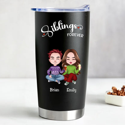 20oz Personalized Stainless Steel Tumbler - Forever Bonded - Makezbright Gifts