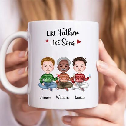 Father's Day - Like Father Like Sons - Personalized Mug