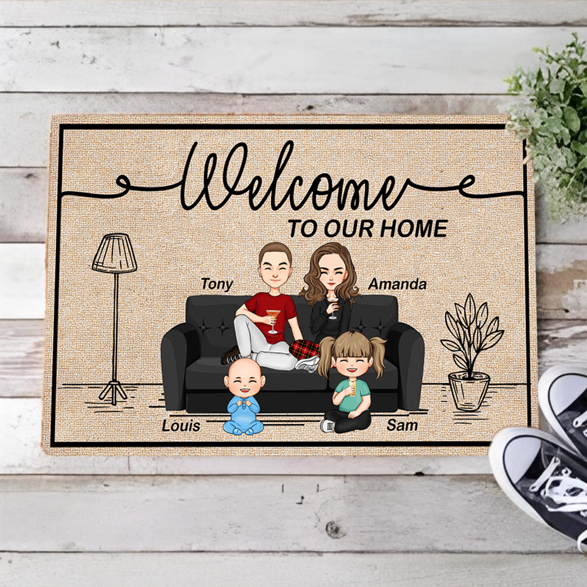 Welcome To Our Home Family - Personalized Doormat