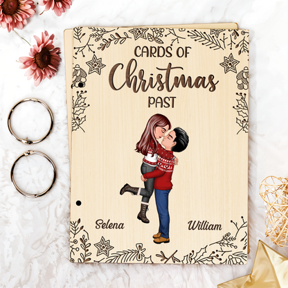 Kissing Couple Cards Of Christmas Past - Personalized Card Keeper, Card Holder