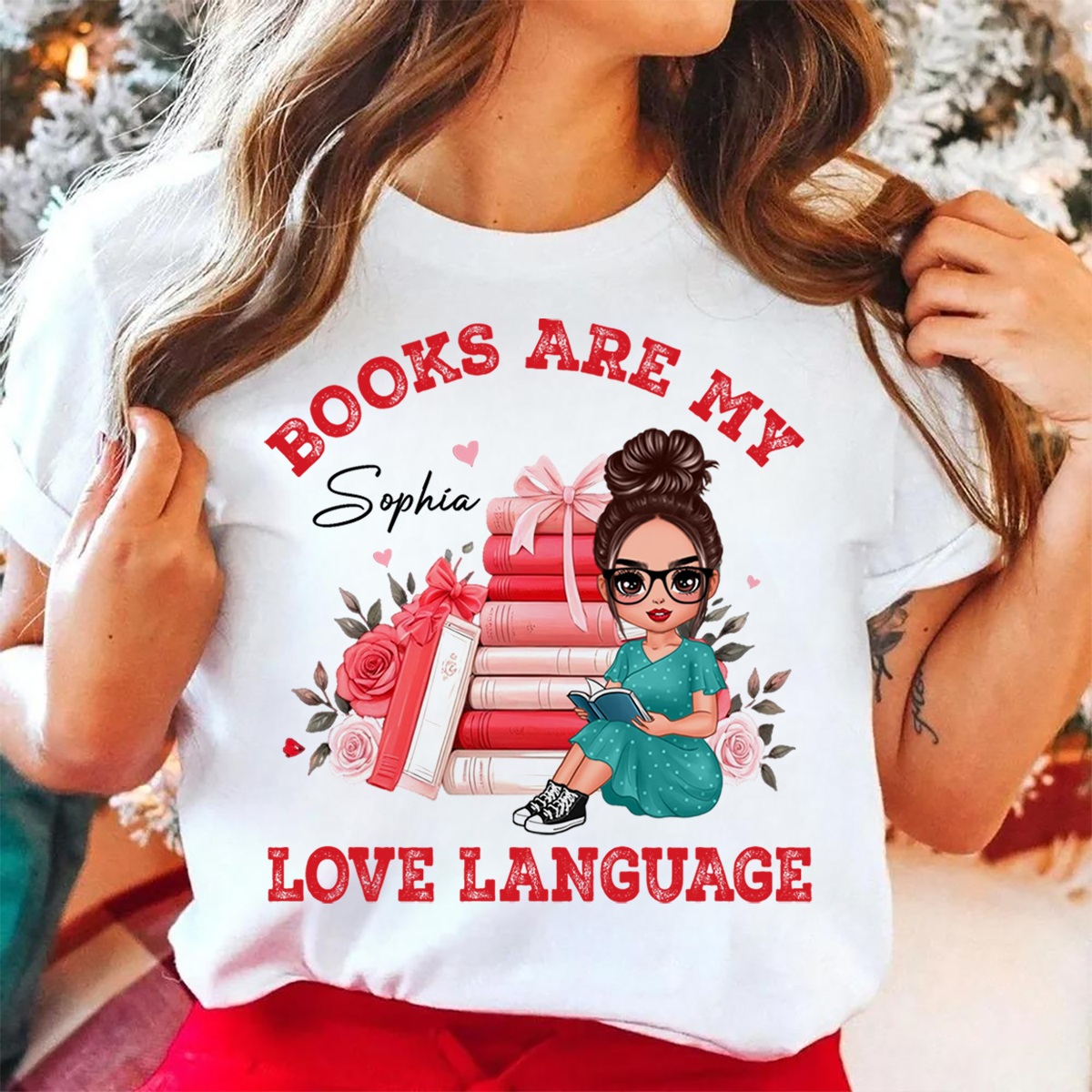 Books Are My Love Language Valentine's Day Gift For Book Lover, Bookworm Personalized Shirt