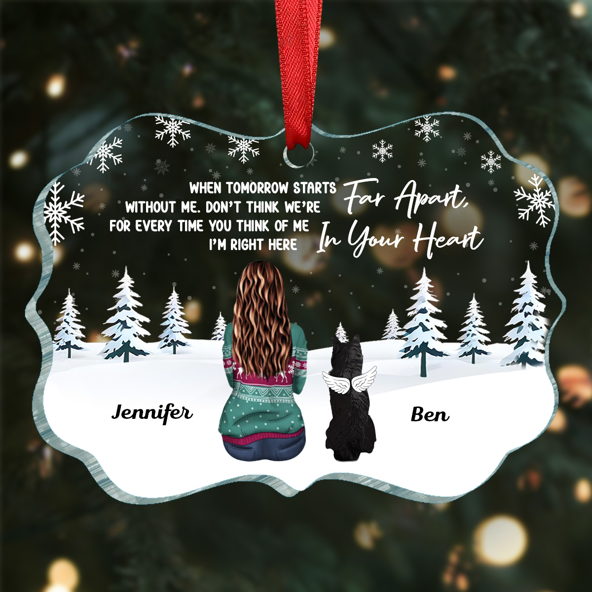 Christmas Memorial When Tomorrow Starts Without Me - Personalized Medallion Acrylic Ornament