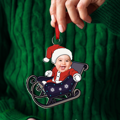 Custom Photo My Little Santa Is The Reason This Christmas Feels Extra Special - Family Personalized Custom Ornament - Acrylic Custom Shaped - Christmas Gift For Baby Kids, Newborn Baby