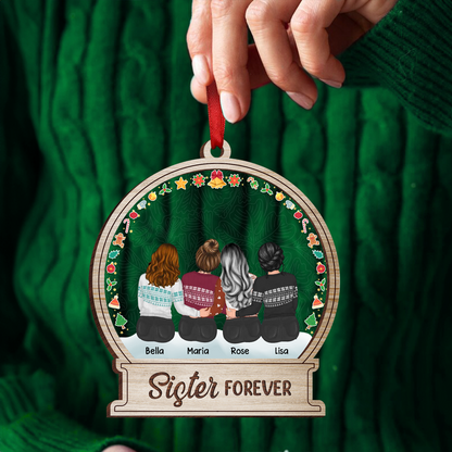 Sisters Forever Besties Forever - Christmas Gift For Sisters And Best Friends - Personalized Acylic Ornament