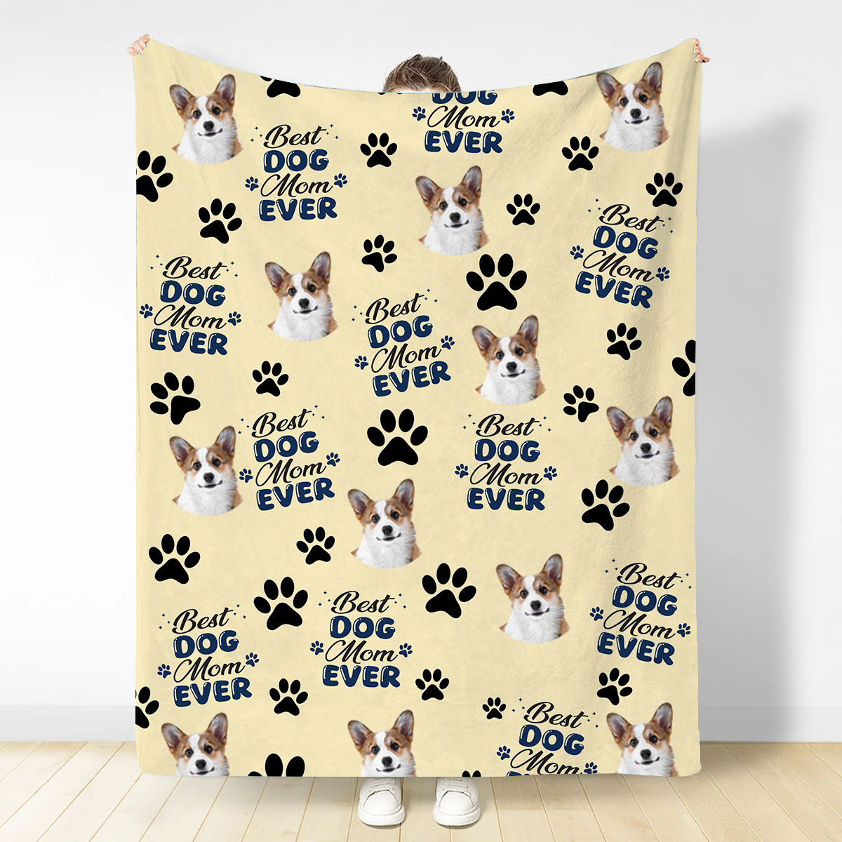 Custom Photo Best Dog Mom Dog Dad Cat Dad Cat Mom - Personalized Fleece Blanket