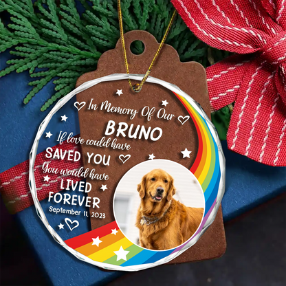 Custom Photo In Loving Memory Memorial Pet Lovers - Personalized Circle Acrylic Ornament