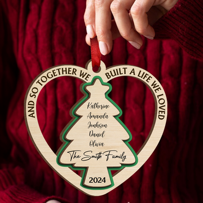 Together We Make A Family - Personalized Custom Shaped Wooden Ornament