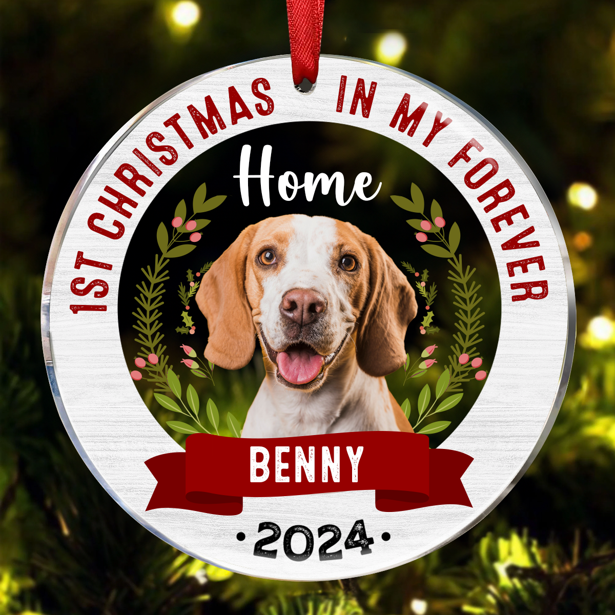 Custom Photo My Forever Home - Christmas Gift For Pet Lovers - Personalized 2-Layered Mix Ornament