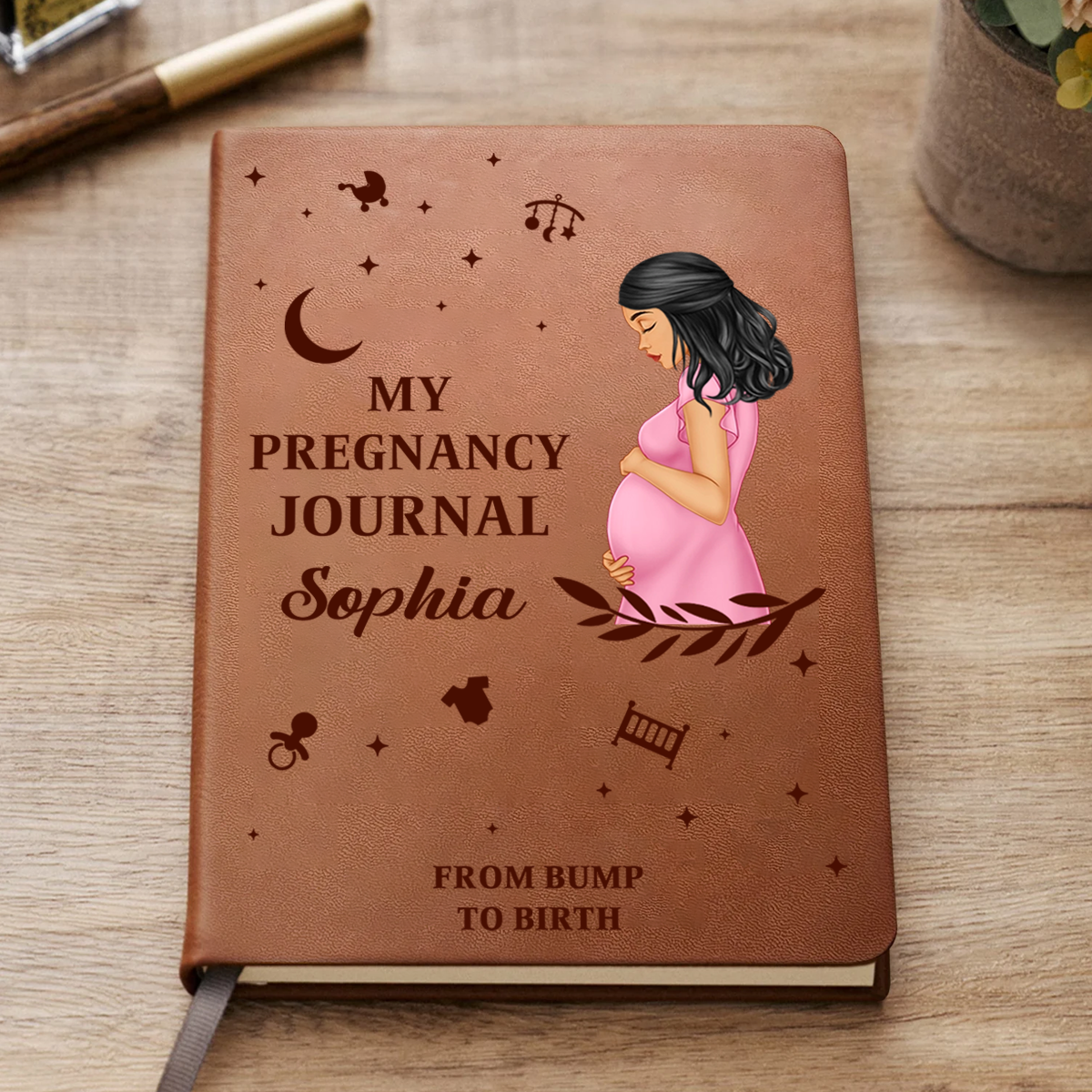 My Pregnancy Journal - Personalized Leather Journal