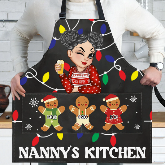 Gingerbread Christmas Grandma's Kitchen - Personalized Apron