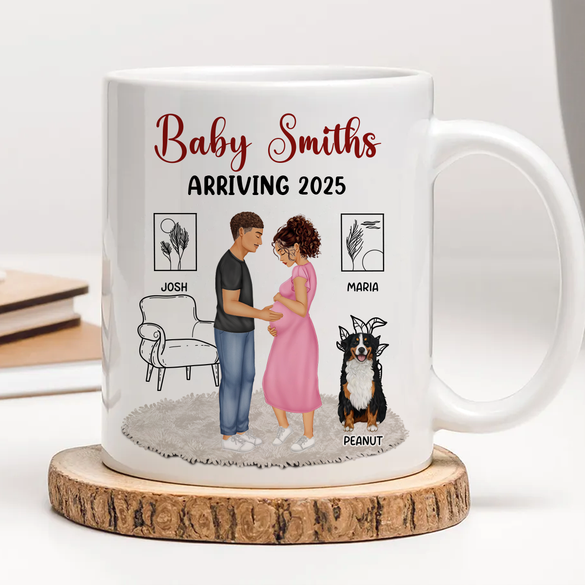 Baby Arriving Expecting Family - Personalized Mug