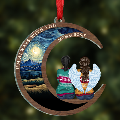 Memorial Always With You - Personalized Circle Acrylic Ornament