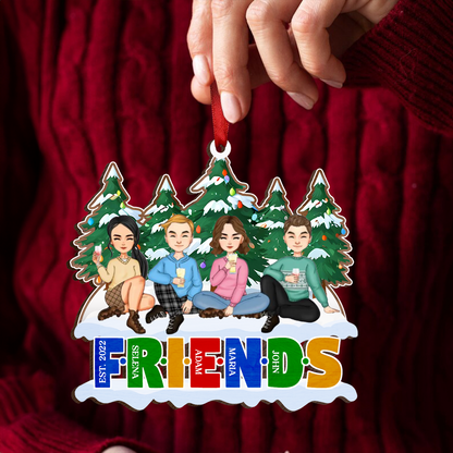 Christmas Friends Always Better Together - Personalized Wooden Cutout Ornament