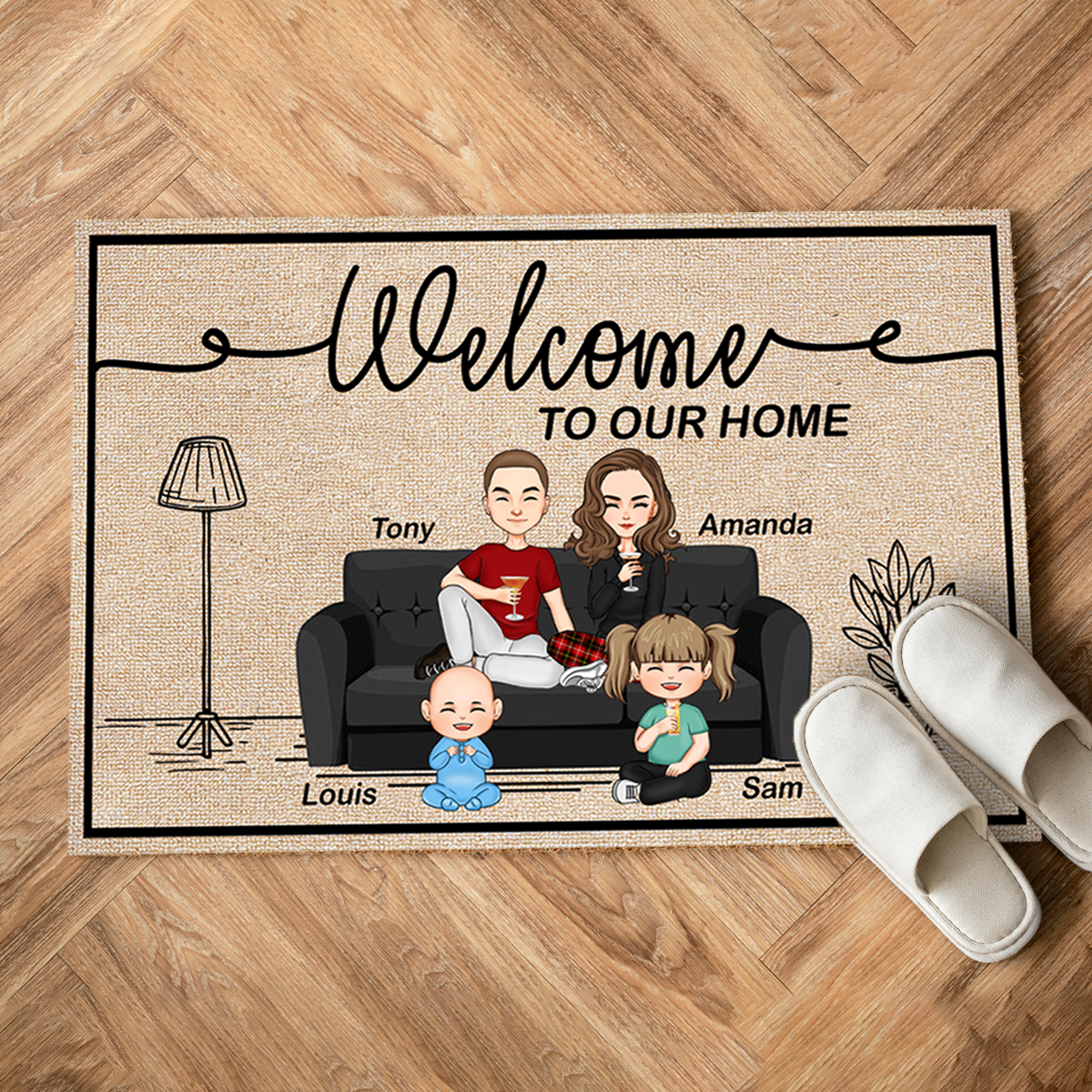 Welcome To Our Home Family - Personalized Doormat