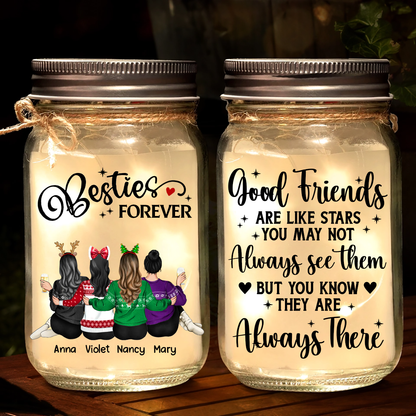 Our Memories Are Countless Our Friendship Is Endless - Personalized Mason Jar Light