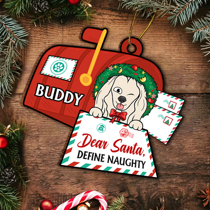 Dear Santa Define Naughty - Personalized Custom Shaped Wooden Ornament