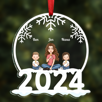 Family Of 3, 4, 5, 6 Jolly Christmas - Personalized 2024 Family Ornament