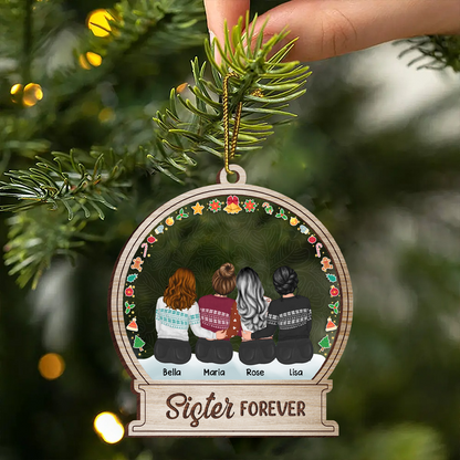 Sisters Forever Besties Forever - Christmas Gift For Sisters And Best Friends - Personalized Acylic Ornament