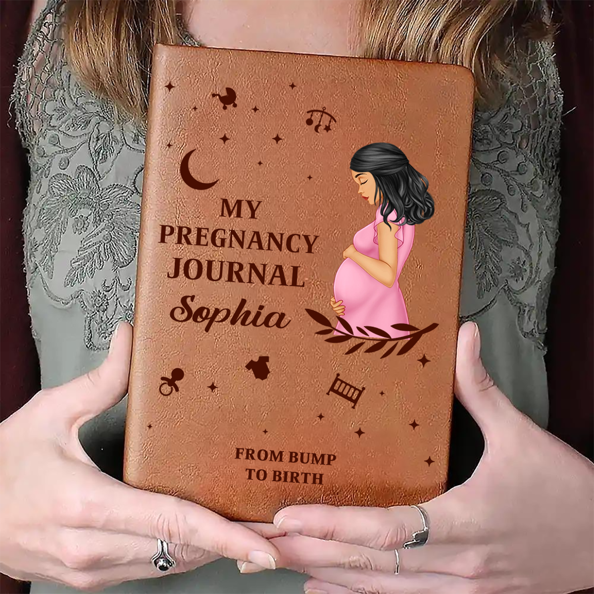 My Pregnancy Journal - Personalized Leather Journal