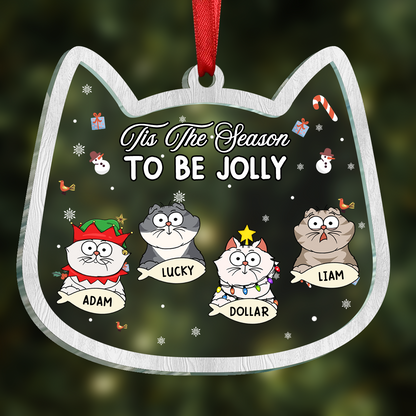 Funny Christmas Cats Is This Jolly Enough - Personalized 2-Layered Acrylic Ornament