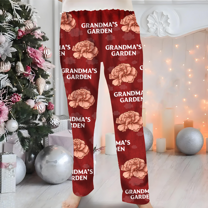 Grandma's Garden Birth Flower - Personalized Pajama Pants