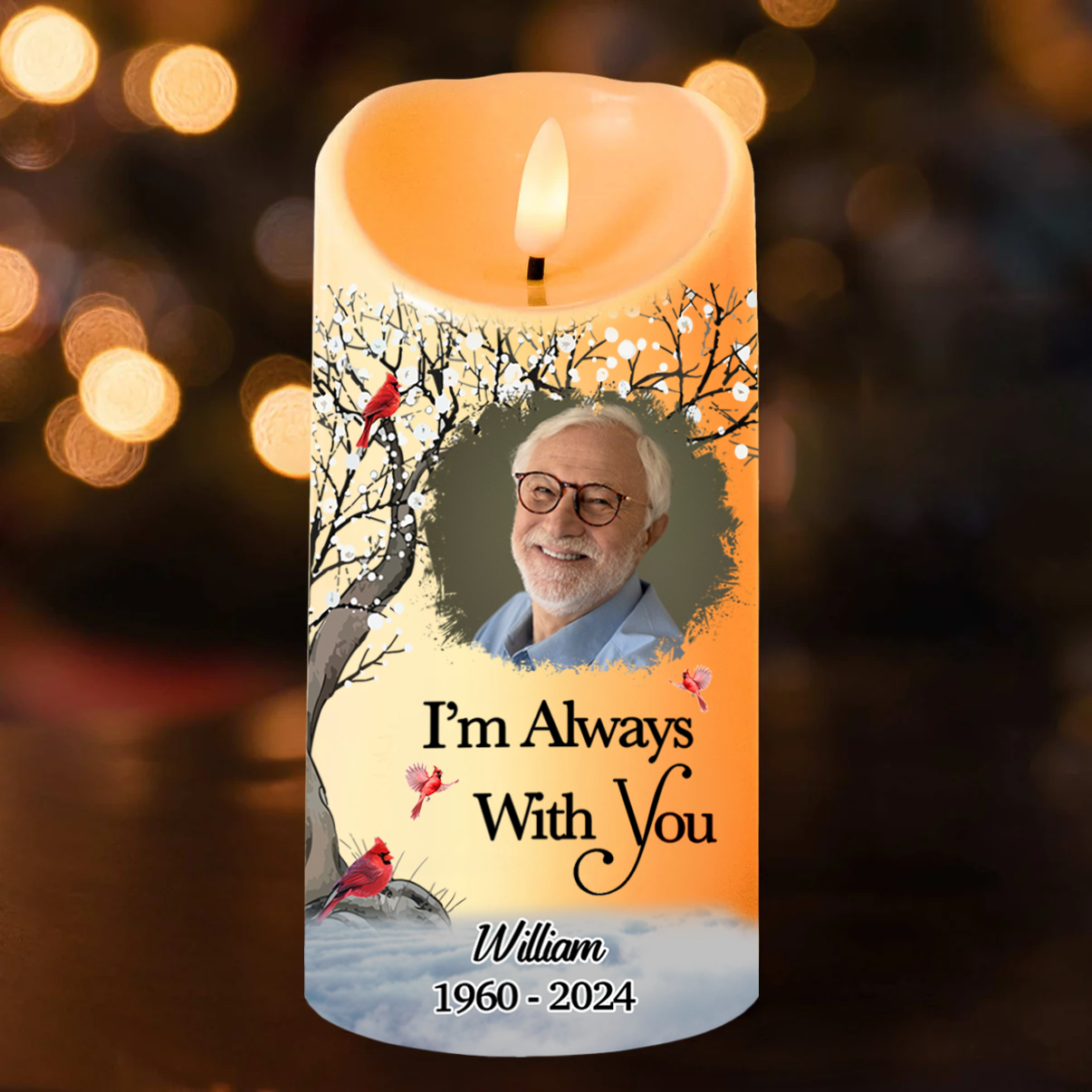 Custom Photo I'm Always With You - Personalized Flameless LED Candle