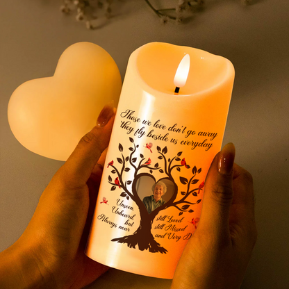 Custom Photo They Fly Beside Us Everyday - Personalized Flameless LED Candle