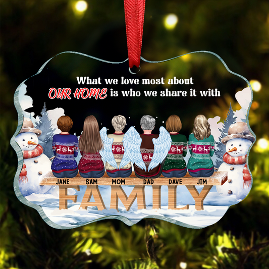 Family Where Begins And Love Never Ends - Memorial Gift - Christmas Gift - Personalized Custom Medallion Acrylic Ornament