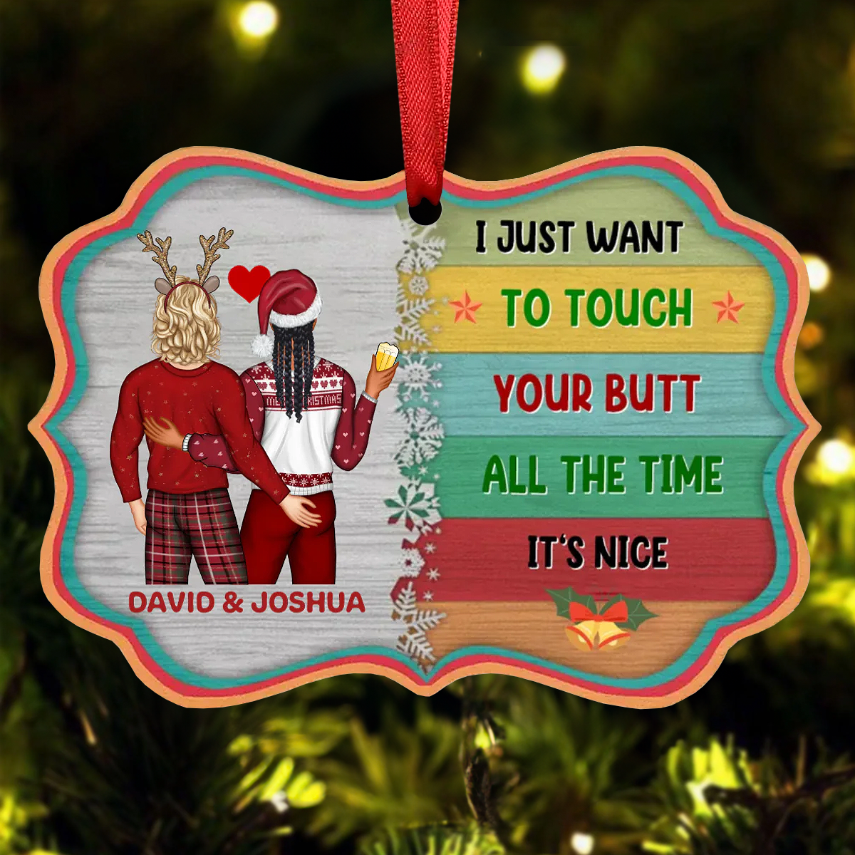 Christmas Couple I Want To Annoy For The Rest Of My Life - Personalized Wooden Ornament