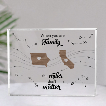 Long Distance Family Friends Siblings Sisters Besties Personalized Acrylic Plaque, Togetherness Christmas Gift