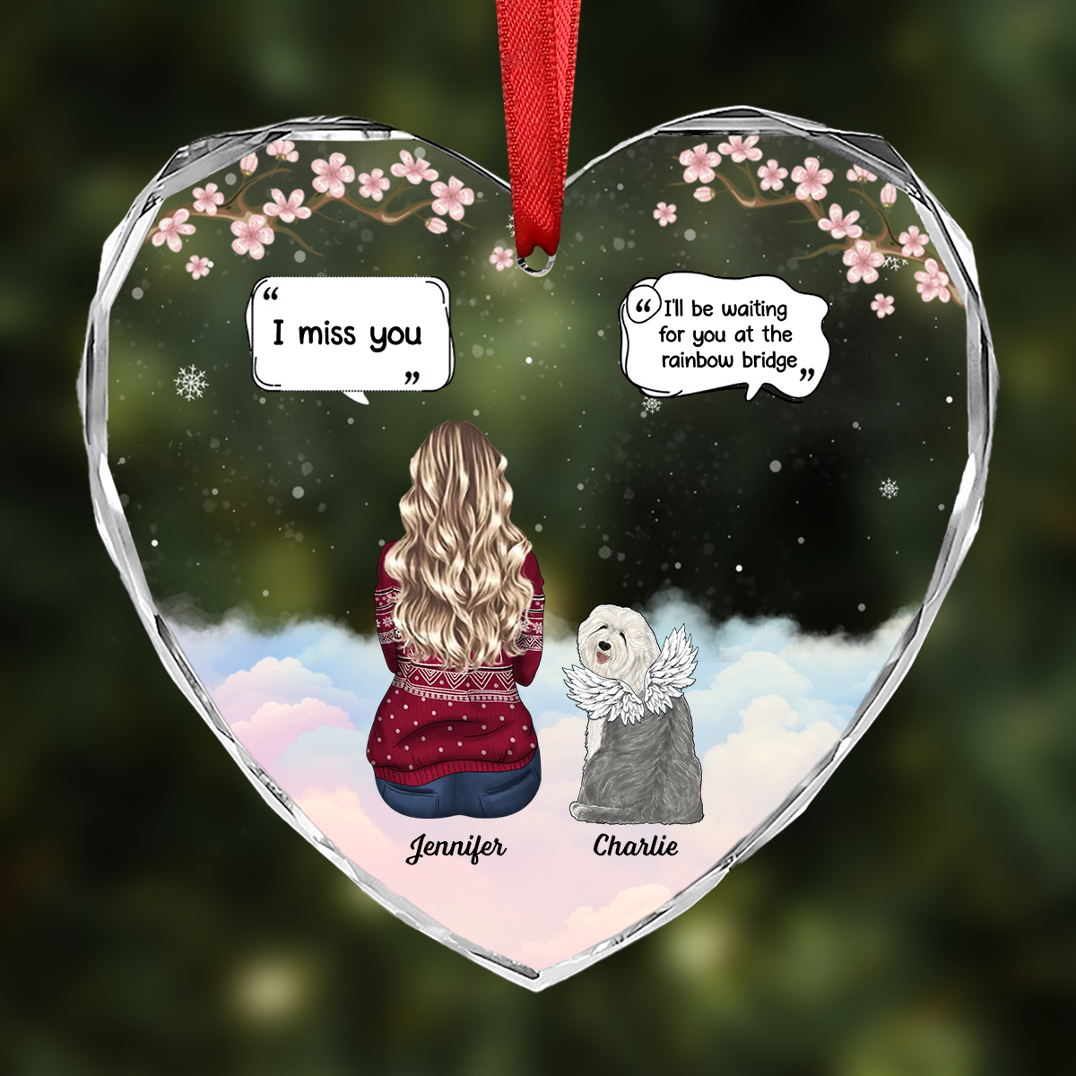 Memorial I Miss You I Know - Personalized Heart Shaped Ornament