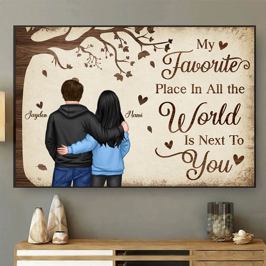 Favorite Place In The World Couple Back View Personalized Poster, Gift For Him, For Her