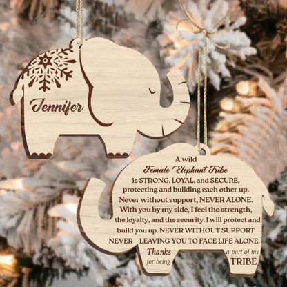 Elephant Sisterhood Sister Bestie Thank You - Personalized Acrylic Ornament Print 2 Sides