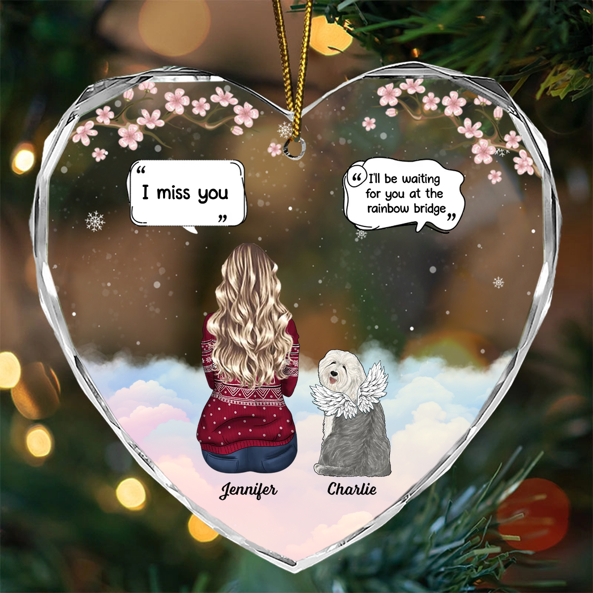 Memorial I Miss You I Know - Personalized Heart Shaped Ornament