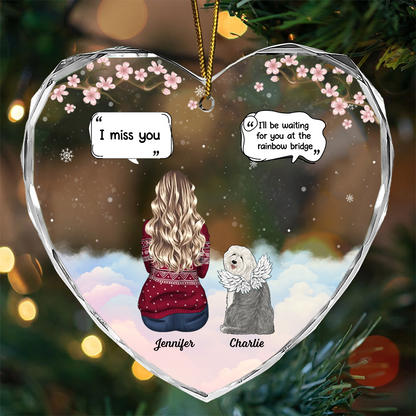 Memorial I Miss You I Know - Personalized Heart Shaped Ornament