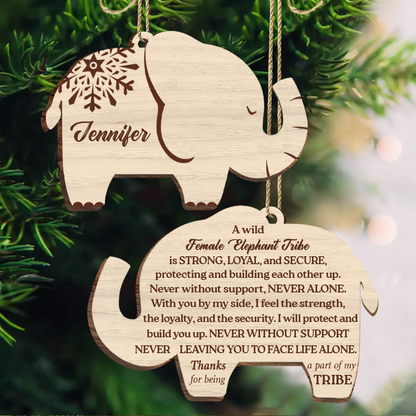 Elephant Sisterhood Sister Bestie Thank You - Personalized Acrylic Ornament Print 2 Sides