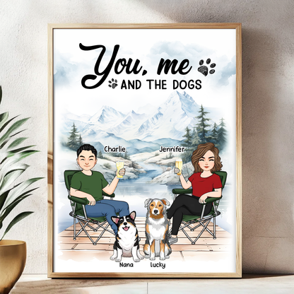 Couple You Me And Dogs Sitting Personalized Poster