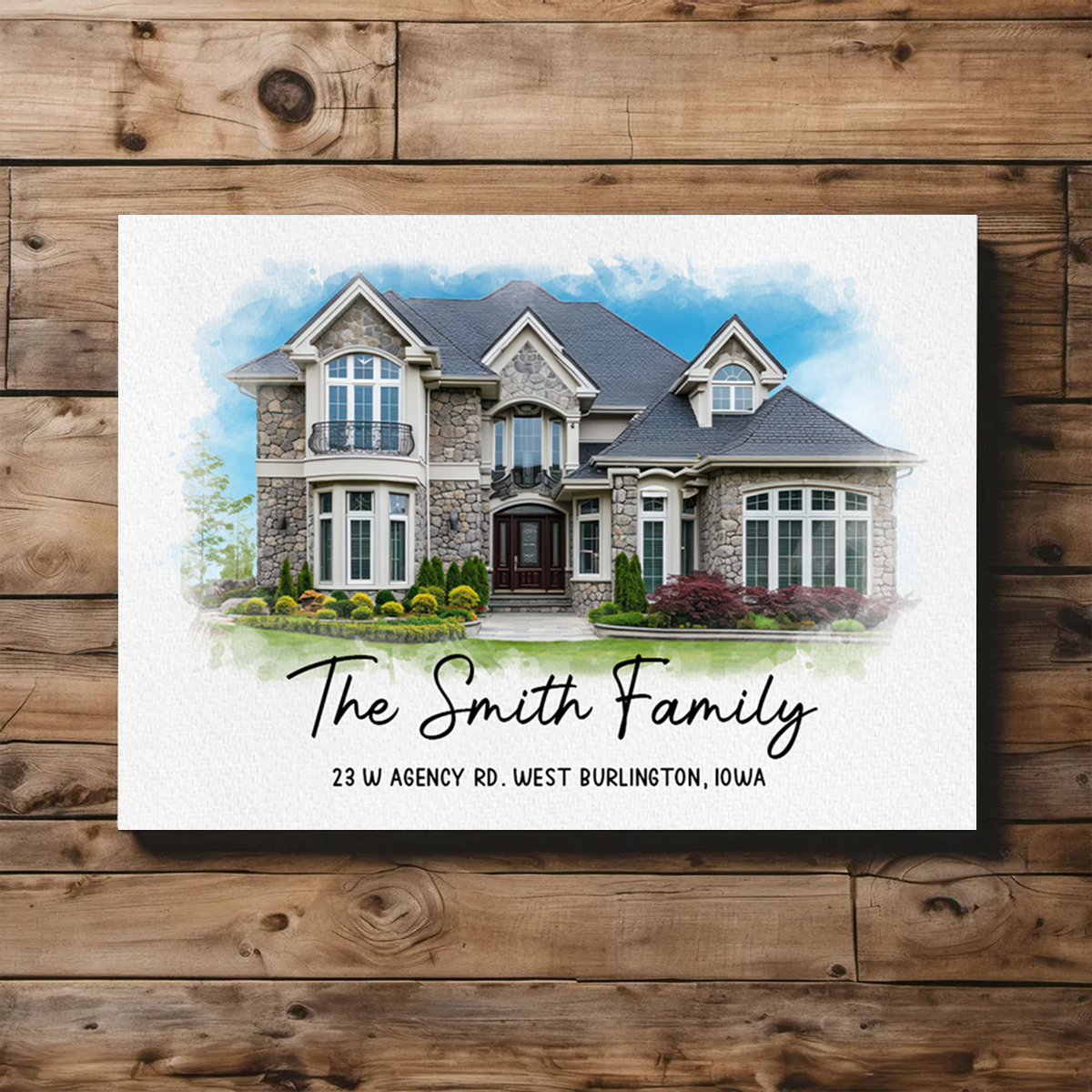 Personalized Watercolor House Poster From Photo, Gift For Family, Housewarming Gift, Childhood Home, Realtor Closing Gift