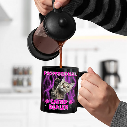 Custom Photo Dog Cat Pet Lover Professional Treat Dealer - Personalized Black Mug